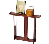 MTNBHH Tavolo da ingresso vintage, tavolo da consolle alto e stretto con ripiano inferiore, tavolino da divano for corridoi, appartamenti, soggiorni(Rot,64cm)