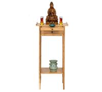 MTNBHH Tavolo da meditazione e preghiera, mobiletto altare in noce con cassetto, santuario cinese retrò, piattaforma for offerte, arredamento spirituale, soggiorno, giardino(Yellow,45cm/17.7in)