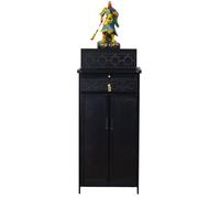 MTNBHH Tavolo da meditazione in bambù, tavolo for offerte for lo spazio spirituale domestico, espositore for statuette in stile cinese(Schwarz,24.4in)