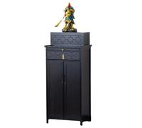 MTNBHH Tavolo d'altare in bambù for la meditazione, espositore for offerte spirituali, organizzatore in stile cinese for statuette(Schwarz,24.4in)