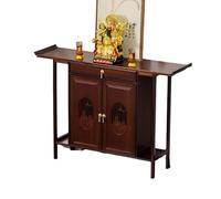 MTNBHH Tavolo for offerte buddiste, nicchie for altari di preghiera in bambù con spazio nascosto, design rialzato for statue, santuario domestico(120cm)