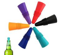 MtnLaur Tappi Bottiglie Vino 6pz, Bottiglie di Vino in Silicone, Riutilizzabile Tappo per Bottiglia Vino, per Conservare Il Vino Fresco (Multicolore)