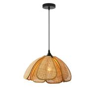MTNROO Lampada A Sospensione In Rattan Di Bambù A Forma Di Petali Lampada A Sospensione In Vimini Intrecciato A Mano Paralume Per Lampada Da Soffitto In Stile Boho Beige Lampadario Naturale Per