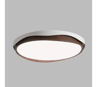 MTNROO Pannello Luminoso Circolare Per Camera Da Letto Plafoniera In Stile Antico Medio Per Uso Domestico Lampada Piatta Vintage Moderna Illuminazione Con Paralume In Finto Legno Per Soggiorno,