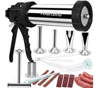 MTOGALT Kit per pistola a scatti in acciaio inox, grande capacità, 12 pezzi, professionale a scatti a scatti, cannone a scatti a scatti, pistola per carne, pistola per carne a scatti con 5 ugelli, 5