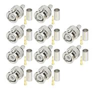 MTQY Set di 10 connettori BNC maschio da 50 Ohm RG58 con tubo termorestringente adatto per antenne, computer, telecomunicazioni, strumentazione