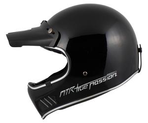 MTR Vintage-MX Evo Offroad Retrò Casco unisex nero, taglia L