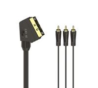 Hama - Cavo 3 x RCA M/Scart M, 1,5 metri, in-out, connettori dorati