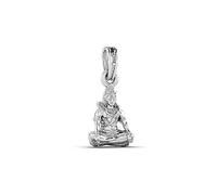 Mtrolls Catenina con ciondolo a forma di dio Shiva in argento sterling 92,5% puro (catena barbazzale da 55,9 cm), piccola, argento Sterling, Small, Argento sterling