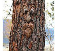 MTRSUE Bark Ghostface Caratteristiche Facciali Decorazione,Old Man Tree Hugger Tree Face Decor,Stravagante Garden Art Decorazione Tronco d'albero
