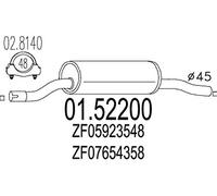 MTS 01.52200 Silenziatore anteriore