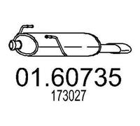 MTS 01.60735 Marmitta adatto per PEUGEOT 206 Schrägheck (2A/C) 206 Kastenwagen