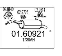 MTS 01.60921 Marmitta adatto per PEUGEOT 207 (WA, WC) 208 I Hatchback (CA, CC)