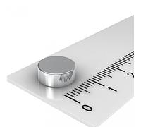 MTS Magnete - Magneti a disco, al neodimio, rivestimento in nichel, 10 x 4 mm, N42, magnetizzazione 4 mm, 5 pz