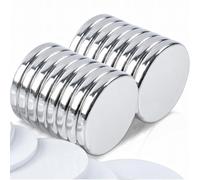 MTS Magnete - Magneti al neodimio, 16 pezzi, 20x3 mm, autoadesivi forti, rotondi, per lavagna magnetica, ufficio, frigorifero