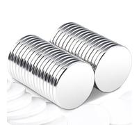 MTS Magnete - Magneti al neodimio, extra forti, 20 x 2 mm, per lavagna magnetica, autoadesive, piccoli, rotondi, con adesivo su entrambi i lati, per lavagna bianca, cucina, artigianato, ufficio