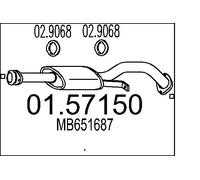 MTS Marmitta Centrale Marmitta per Mitsubishi Pajero II V3_W V2_W V4_W