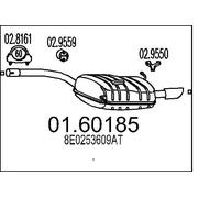 MTS Silenziatore Adattabile Per Audi A4 2.0 01.60185