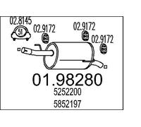 MTS Silenziatore Finale Compatibile Per Opel Meriva 01.98280