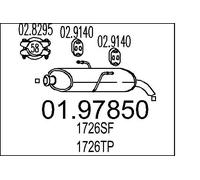 MTS Silenziatore Finale Per Peugeot 206 Berlina 01.97850