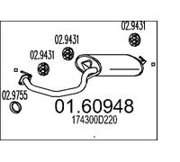 MTS Silenziatore Finale Silenziatore Per Toyota Avensis Station Wagon 01.60948