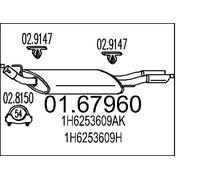 MTS Silenziatore Finale Silenziatore Per VW Golf IV Cabriolet 01.67960