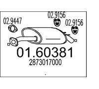 MTS Silenziatore Marmitta per Hyundai Matrix 1.6 1.8 01.60381