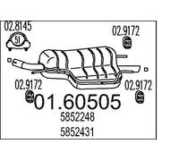 MTS Silenziatore Marmitta per Opel Astra G Cc 1.6 16V 01.60505