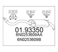MTS Silenziatore Per VW Polo 1.4 1.0 50 45 75 1.6 55 1.3