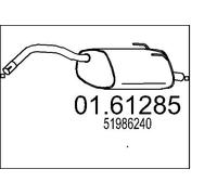 MTS Silenziatore Posteriore Adatto Per Fiat Panda 0.9 01.61285