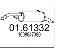 MTS Silenziatore Posteriore Adatto Per Peugeot 208