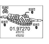 MTS Silenziatore Posteriore Per Saab 9-5 Station Wagon YS3E