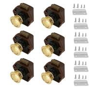 MTSmart 6 serrature per camper, cabinet Push Lock Button Catch, Keyless Camper Bloccaggio per camper, yacht, barche, camper, camper, camper, roulotte, Cut Out 20 mm (oro)