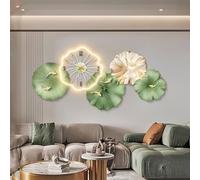 MTSYXYM Moderno Grande Orologio da Parete,orologio decorativo silenzioso,Movimento silenzioso,striscia luminosa a LED, pannello posteriore ispessito, per soggiorno, sala da pranzo.(Green,80 * 38cm)