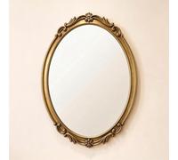 MTSYXYM Specchio da Parete Ovale Vintage con Cornice Intagliata, Specchio Decorativo in Stile Classico per Bagno, Ingresso, Camera da Letto, Soggiorno e Corridoio(Gold,31.5x37.8in)