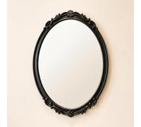MTSYXYM Specchio da Parete Ovale Vintage con Cornice Intagliata, Specchio Decorativo in Stile Classico per Bagno, Ingresso, Camera da Letto, Soggiorno e Corridoio(Black,31.5x37.8in)
