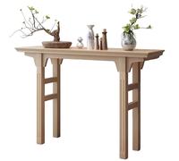 MTSYXYM Tavolo consolle in legno massello,Tavolo Stretto da Ingresso,Grazie alla texture trasparente, al piano del tavolo più spesso,per ingresso, corridoio, soggiorno.(Natural,100 * 38 * 85cm)