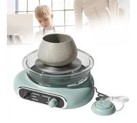 MTTXY Mini tornio Elettrico per Ceramica, tornio da vasaio Girevole, Macchina per la formatura della Ceramica con Set di Utensili per Argilla, avanti e Indietro Regolabile per Adulti e,Blue