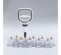 MTTXY Set per Coppettazione, Kit di Coppettazione per Terapia Tradizionale Cinese da 12 Pezzi, Coppettazione con Pompa a Custodia e Ventose per Uso Domestico o in Salone