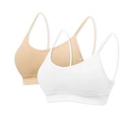 mtuihfo 2pcs Confezione Reggiseno da Donna Senza Ferretto, Reggiseno Sportivo Bustier Senza Cuciture per Dormire e Yoga con Imbottitura Rimovibile a Spallina Singola