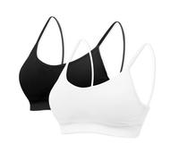 mtuihfo 2pcs Confezione Reggiseno da Donna Senza Ferretto, Reggiseno Sportivo Bustier Senza Cuciture per Dormire e Yoga con Imbottitura Rimovibile a Spallina Singola