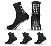 mtuihfo 3 paia di calzini traspiranti per bambini, assorbono il sudore, calzini da calcio, per corsa, hockey, calcio, 9-12 anni, nero, One Size