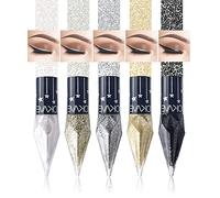 MTUVKGT Diamond Liquid Glitter Eyeliner Set, 5 Colori Ombretto Glitter Liquido Metallico, Ombretti Luccicante Impermeabile a Lunga Durata Makeup, Trucco Occhi Scintillante ad Alta Pigmentazione (48E)