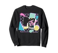 MTV 80s Paint Splatter Abstract Geometry Logo Felpa