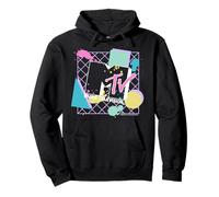MTV 80s Paint Splatter Abstract Geometry Logo Felpa con Cappuccio