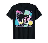 MTV 80s Paint Splatter Abstract Geometry Logo Maglietta