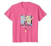 MTV 90's Colorful Art Style Logo Maglietta, Bambini, Rosa mélange, 3 Anni
