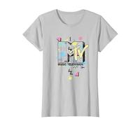MTV 90's Colorful Art Style Logo Maglietta, Donna, Argento, 3XL
