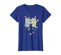 MTV 90's Colorful Art Style Logo Maglietta, Donna, Blu Reale, 3XL