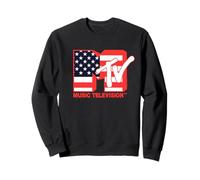 MTV American Flag Red White And Blue Logo Music Television Felpa